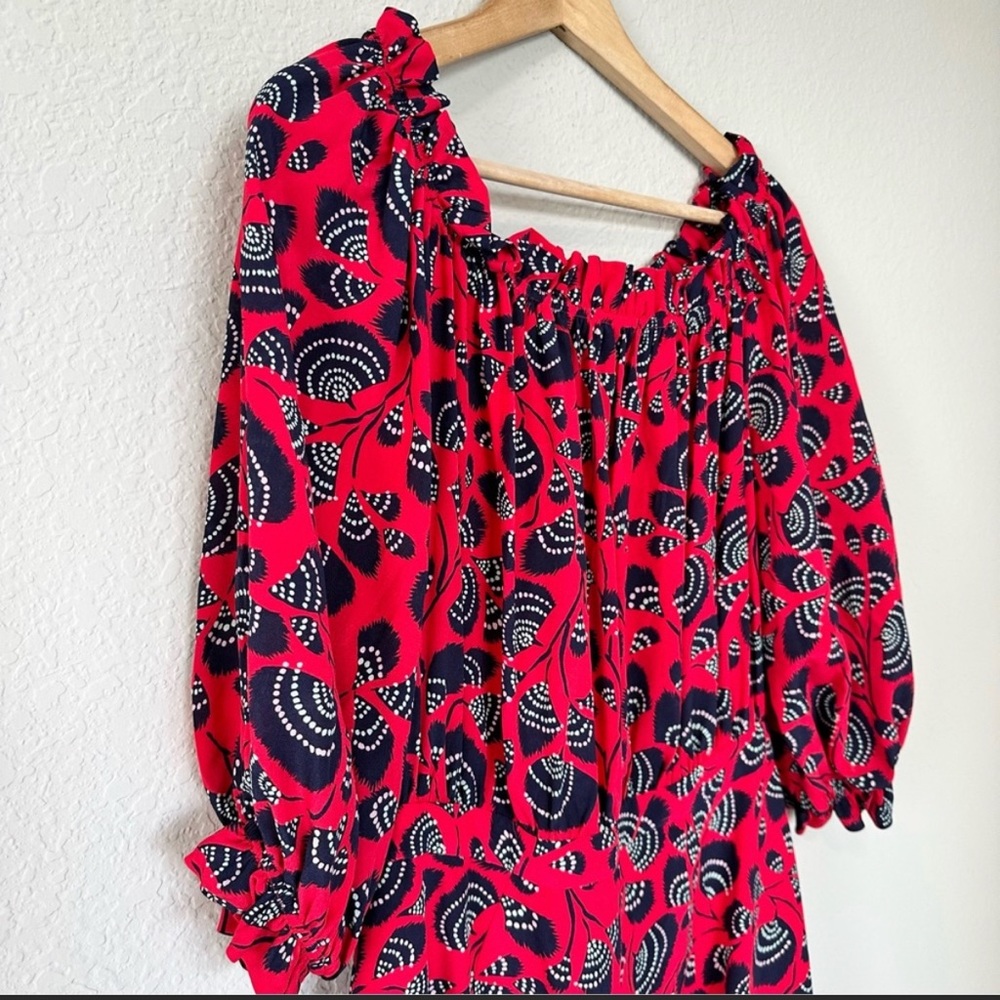 SALONI Grace Silk Off the Shoulder Dress - Picture 8 of 14
